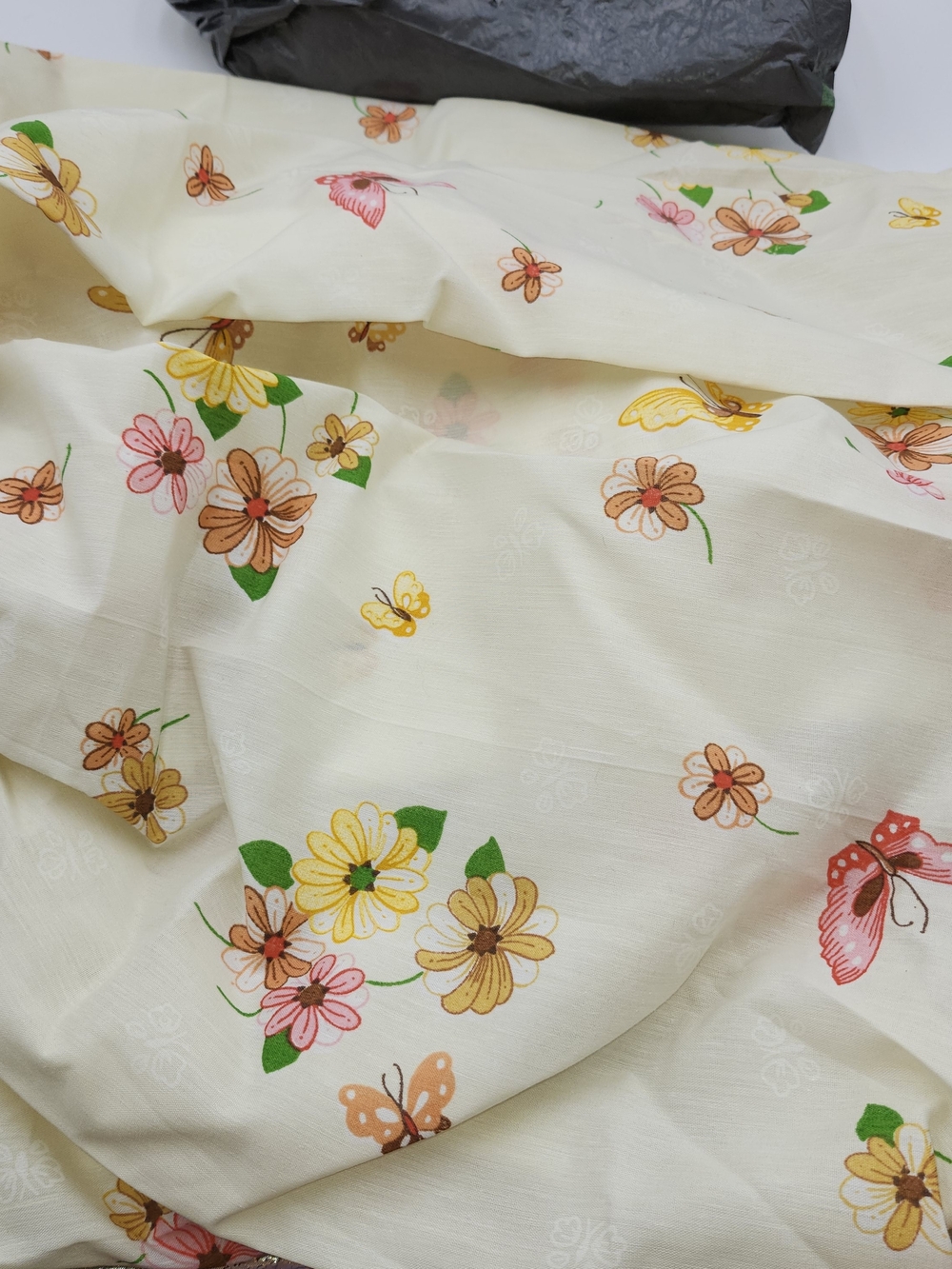 Thompson Cream Floral & Butterfly Bed Fitted Double Sheet